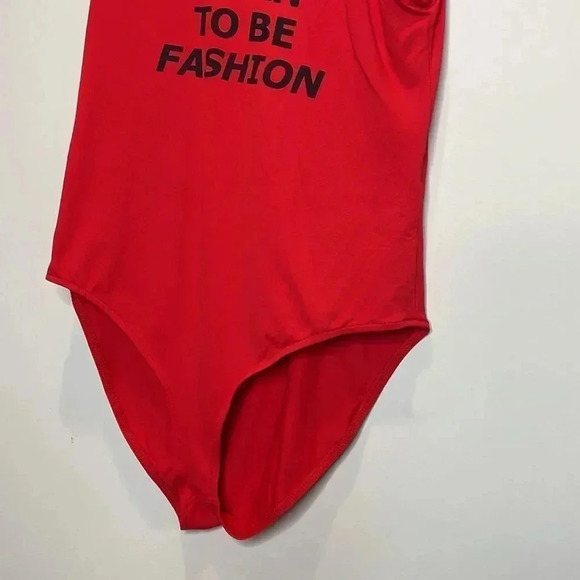 Zara Red & Black Born to be fashion bodysuit - Picture 5 of 8